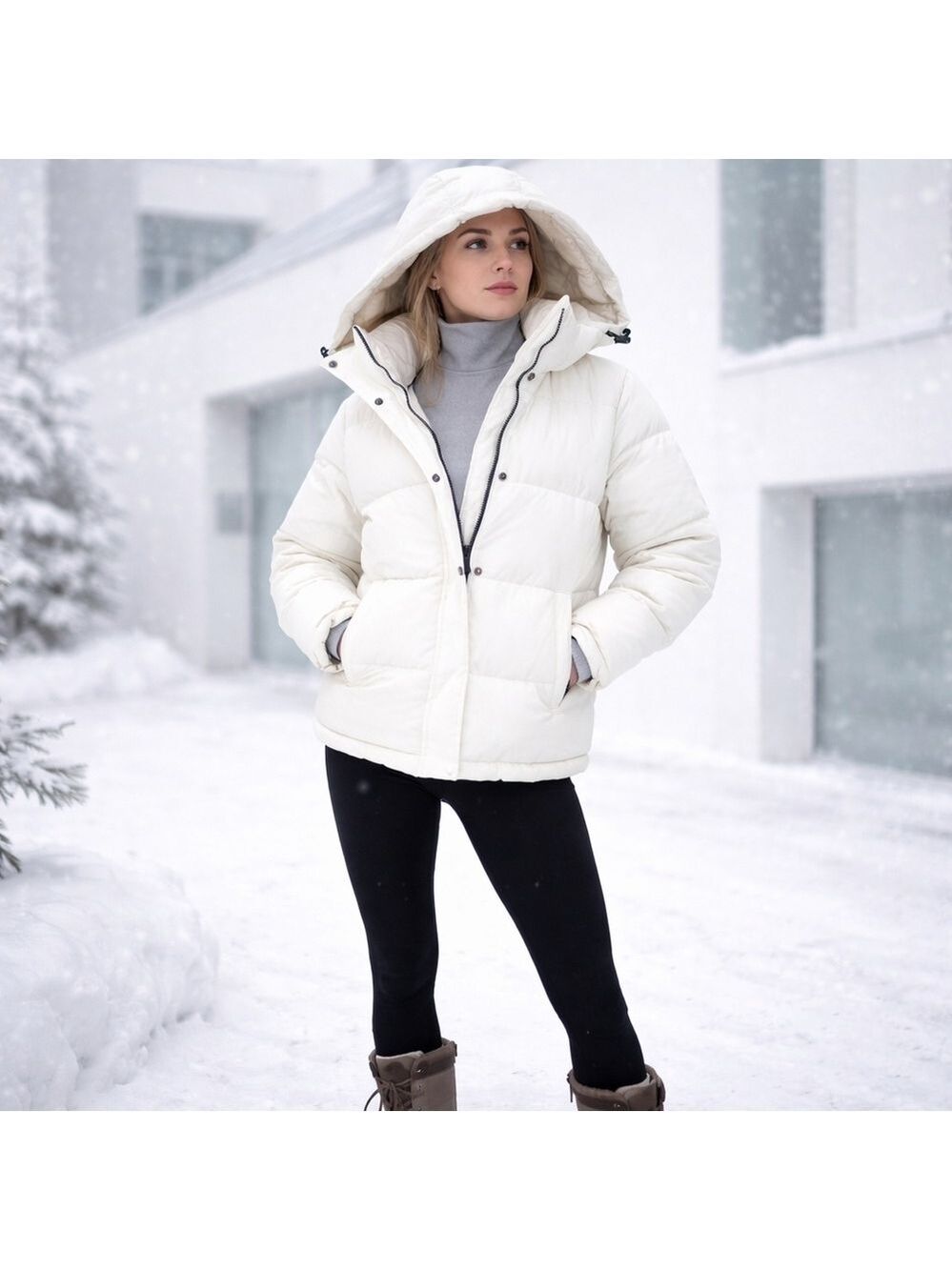 ONLY White Puffer Jacket XS NWT Thinsulate Snowcore Luxe
